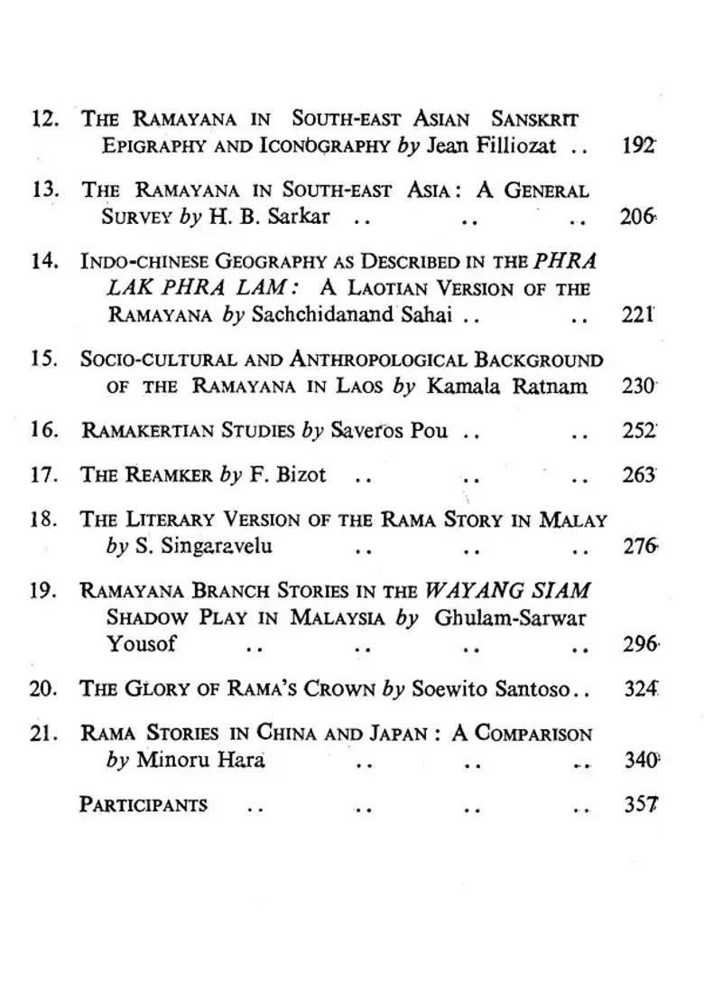 Asian Variations In Ramayana Papers Presented At The International Seminar On 