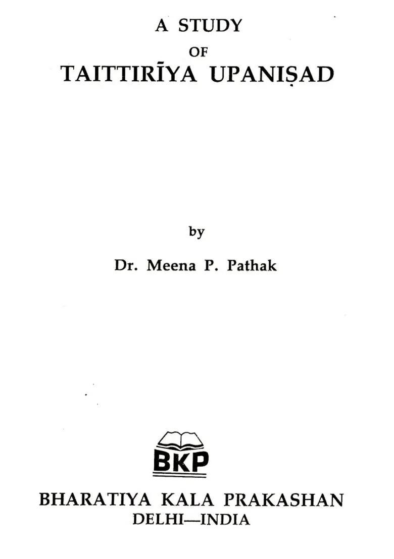 A Study Of Taittiriya Upanishad - Indya
