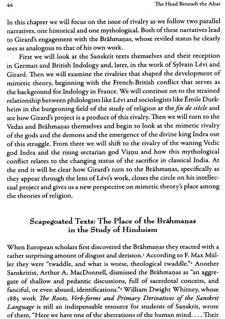 Hindu Mythology And The Critique Of Sacrifice The Head Beneath The Altar - Indya