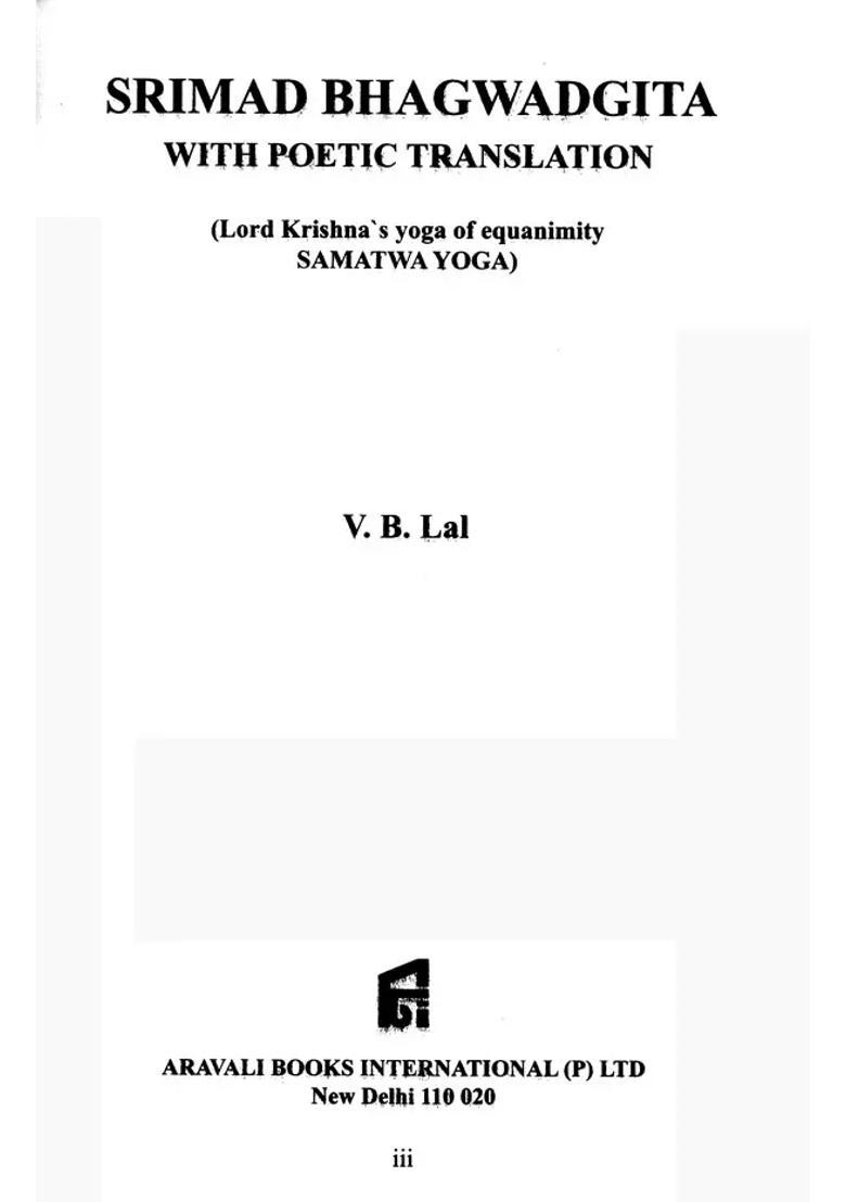 Srimad Bhagwad Gita With Poetic Translation Lord Krishna