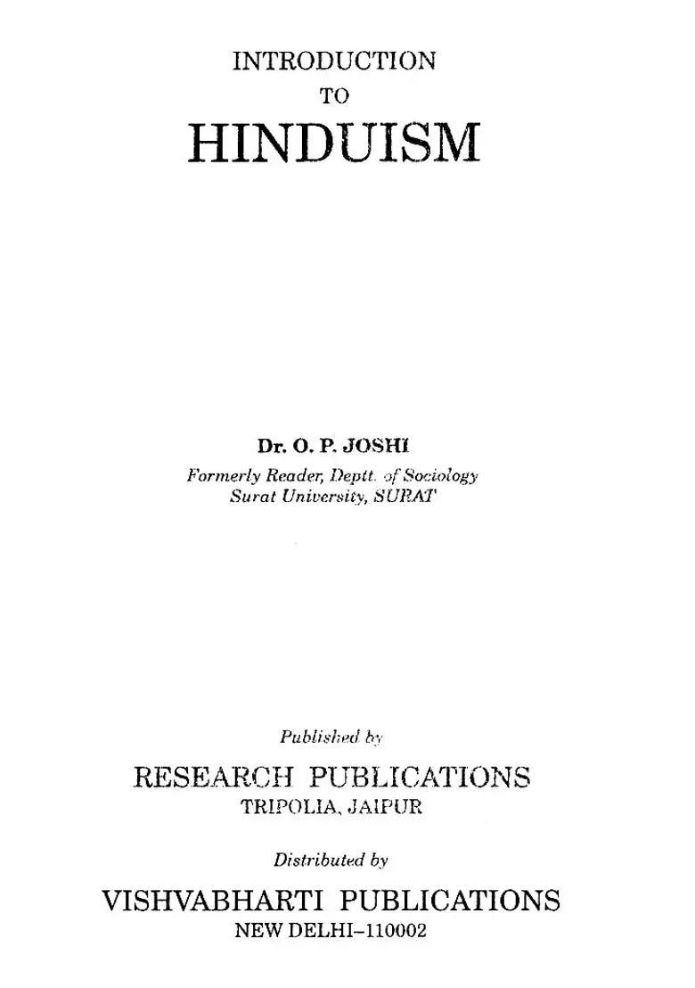 Introduction To Hinduism - Indya