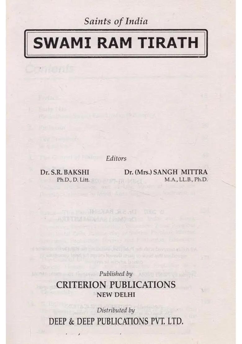 Swami Ram Tirath- Encyclopaedia Of Saints Of India Part-24 - Indya