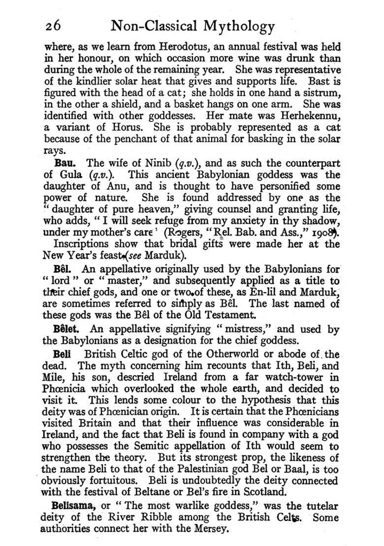 A Dictionary Of Non-Classical Mythology - Indya