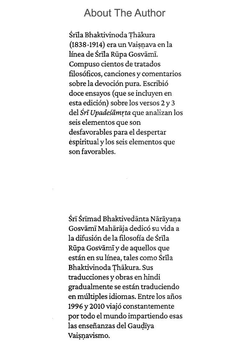 Sri Upadesamrta- Las Instrucciones Nectareas De Srila Rupa Gosvami- Sri Upadesamrta- The Nectarine Instructions Of Srila Rupa Gosvami Spanish - Indya