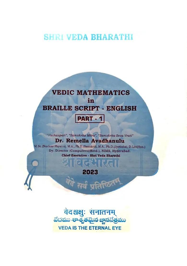 Vedic Mathematics In Braille Script Part- 1 - Indya