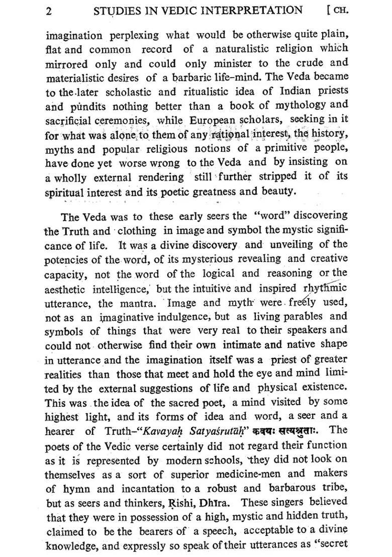 Studies In Vedic Interpretation On The Lines Of Sri Aurobindo An Old And Rare Book - Indya