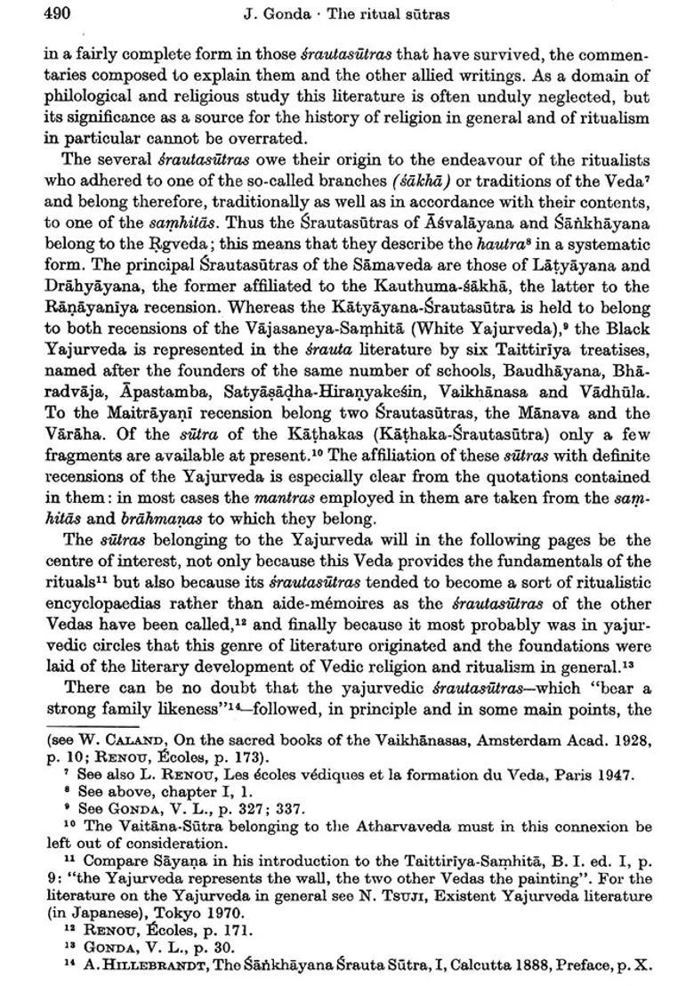 The Ritual Sutras A History Of Indian Literature Volume -1 Fasc-2 - Indya