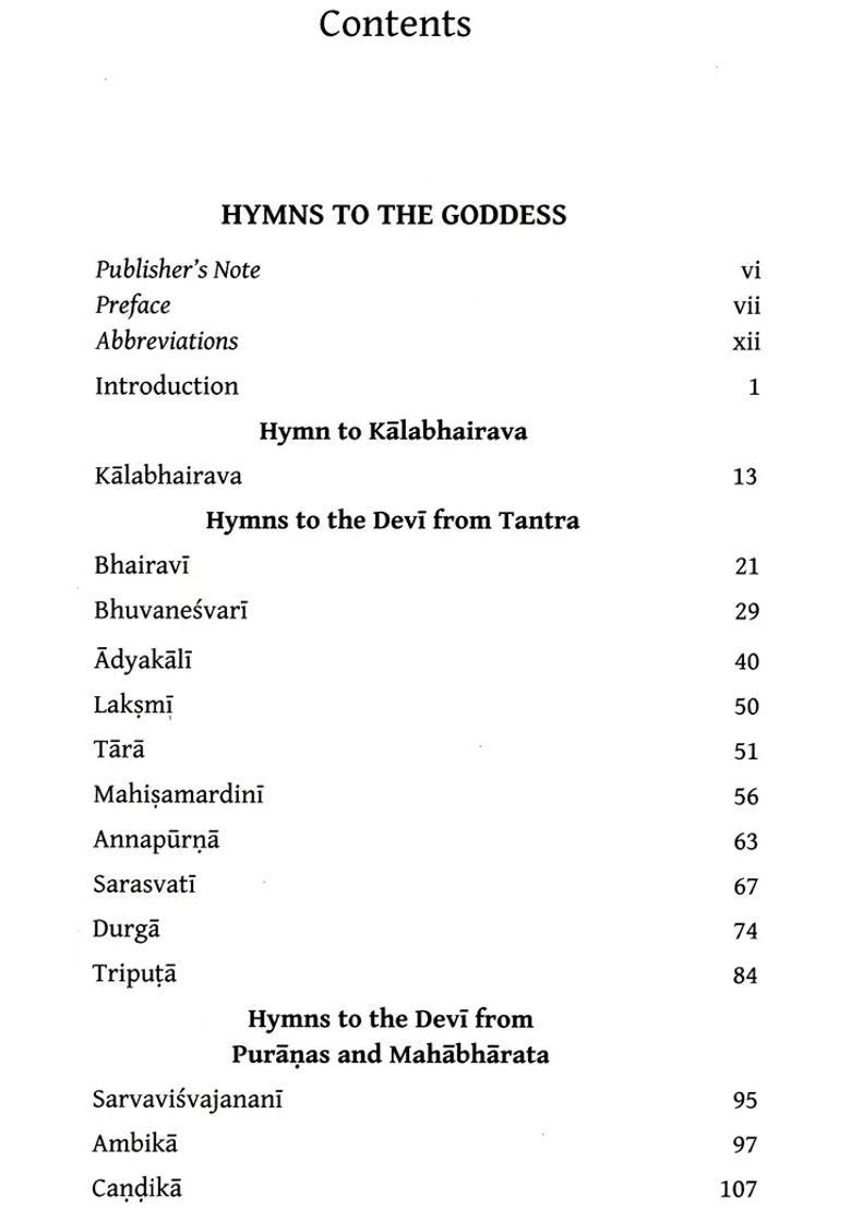 Hymns To The Goddess And Hymn To Kali - Indya