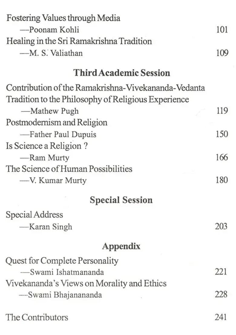 Total Human Development In The Light Of Ramakrishna- Vivekananda Vedanta Tradition - Indya