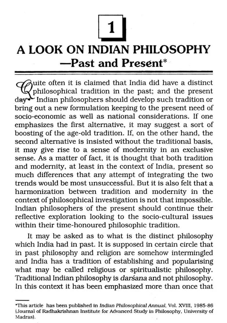 Value Perspectives In Indian Philosophy - Indya