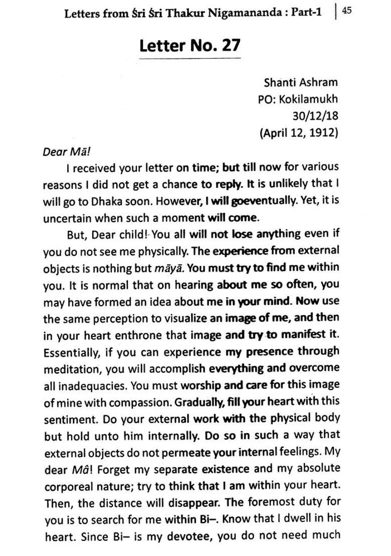 Letters From Sri Sri Thakur Nigamananda Set Of 2 Volumes - Indya