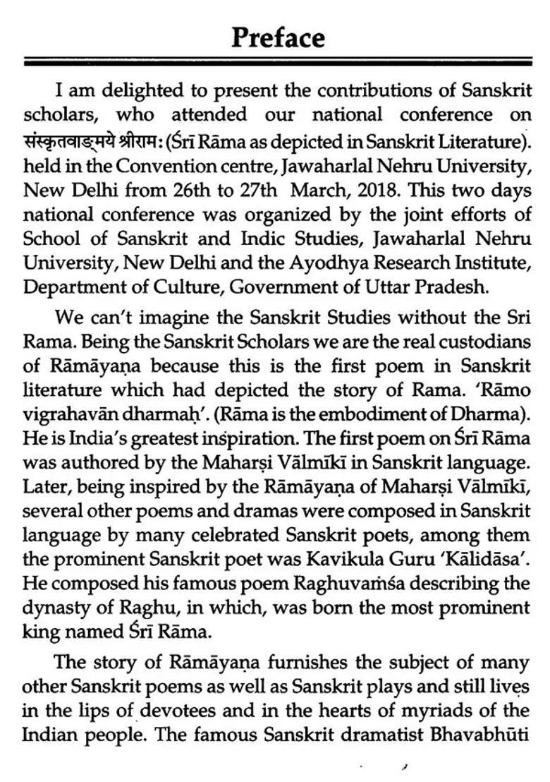 Sri Rama As Depicted In Sanskrit Literature - Indya