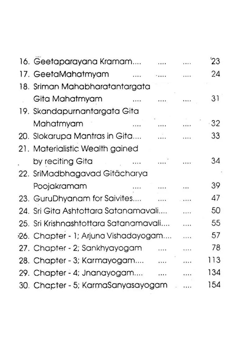 Bhagavad Gita Inclusive Sri Vishnu Sahasranama Stotra - Indya