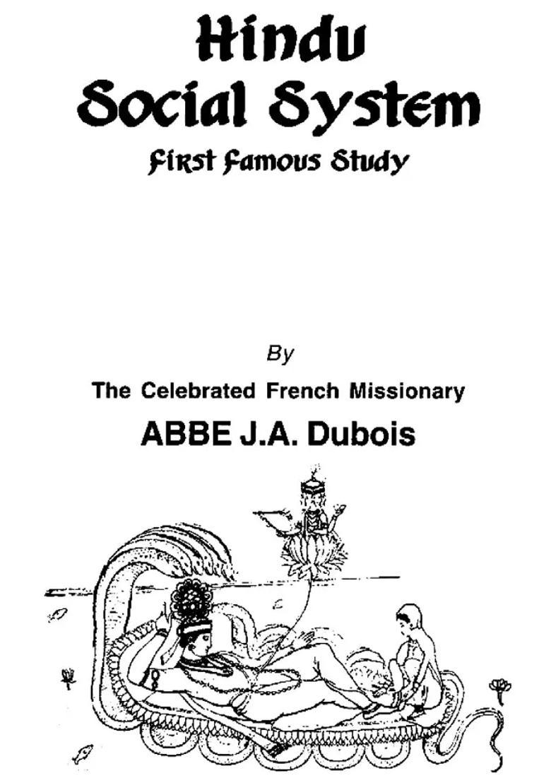 Hindu Social System First Famous Study - Indya