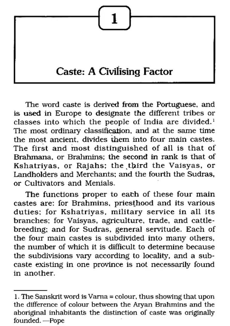 Hindu Social System First Famous Study - Indya