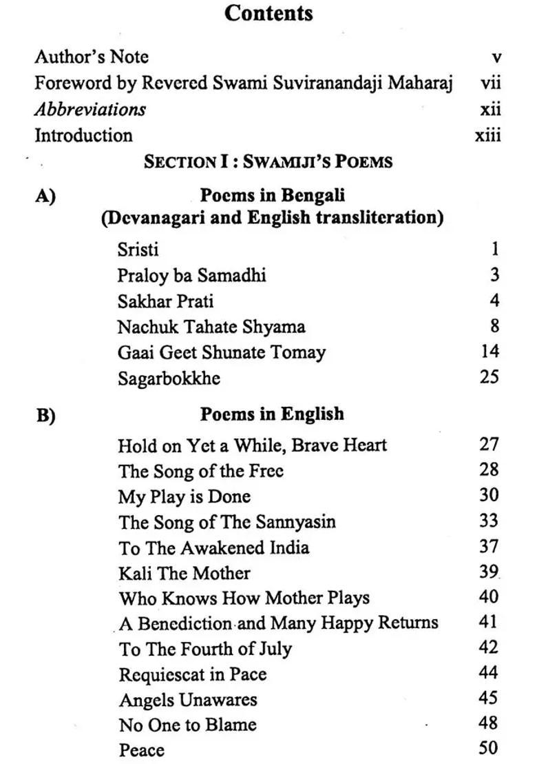 Poems Of Swami Vivekananda - Indya