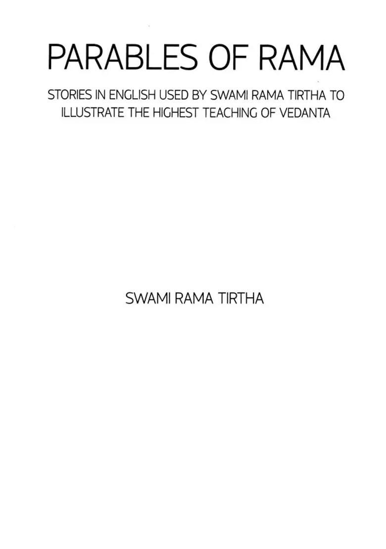 Parables Of Rama Stories In English Used By Swami Rama Tirtha To Illustrate The Highest Teaching Of Vedanta - Indya