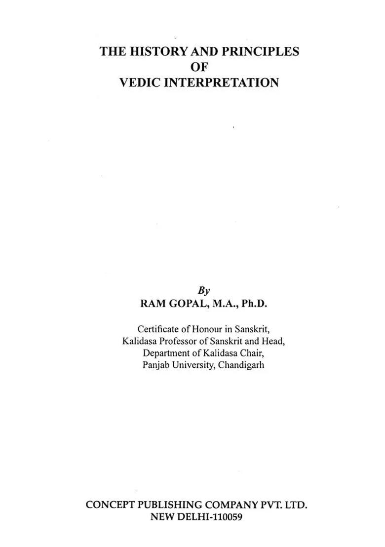 The History And Principles Of Vedic Interpretation - Indya
