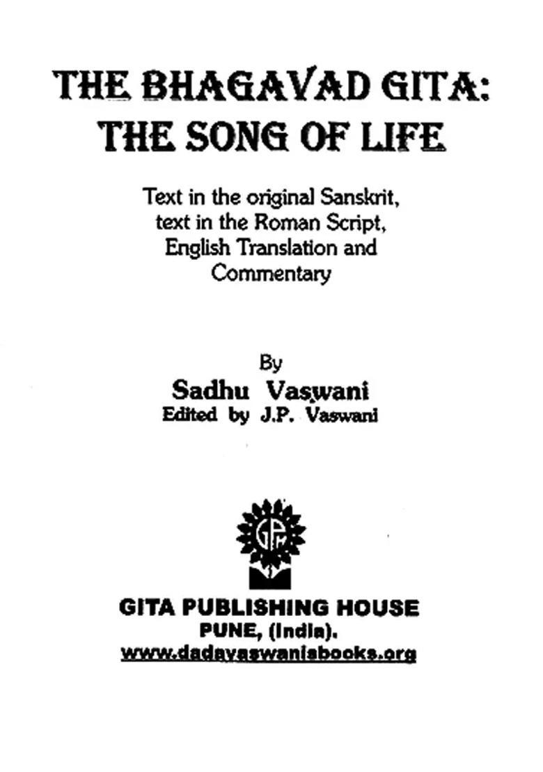 The Bhagavad Gita The Song Of Life - Indya
