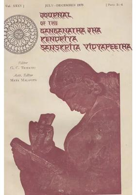 Journal Of The Ganganatha Jha Kendriya Sanskrita Vidyapeetha Vol. Xxxv Part -3-4 July-December 1979 An Old & Rare Book