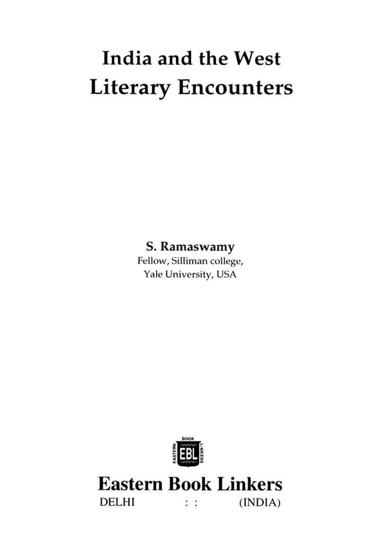 India And The West Literary Encounters - Indya