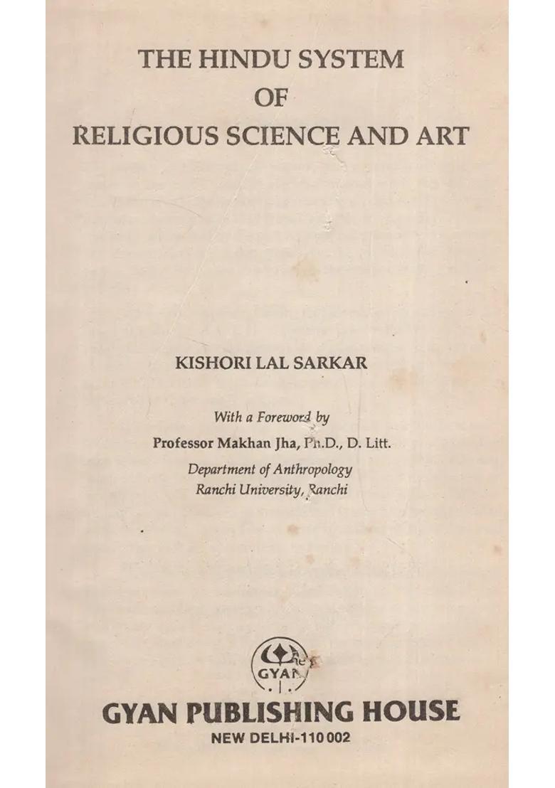 The Hindu System Of Religious Science And Art An Old & Rare Book - Indya