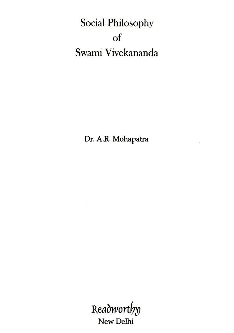 Social Philosophy Of Swami Vivekananda - Indya