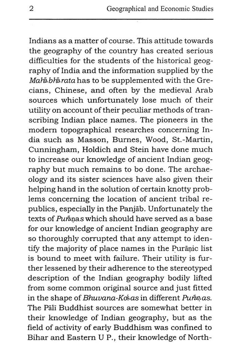 Geographical And Economic Studies In The Mahabharata Upayana Parva - Indya