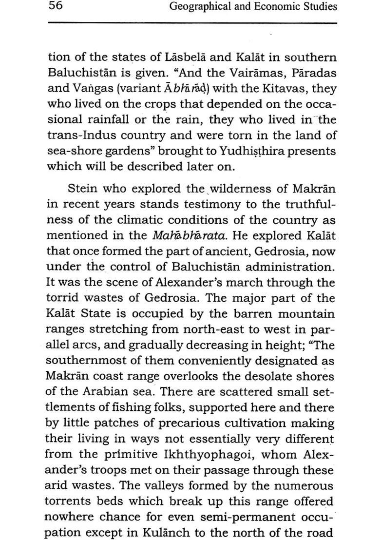 Geographical And Economic Studies In The Mahabharata Upayana Parva - Indya