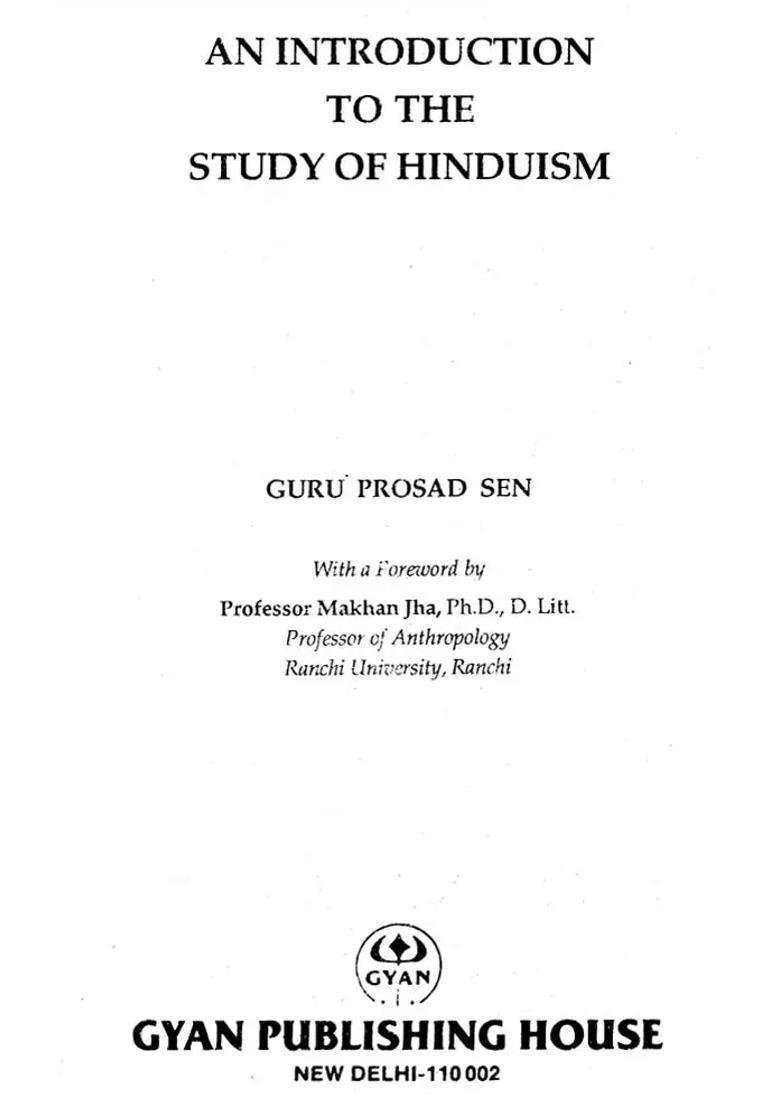 An Introduction To The Study Of Hinduism An Old And Rare Book - Indya