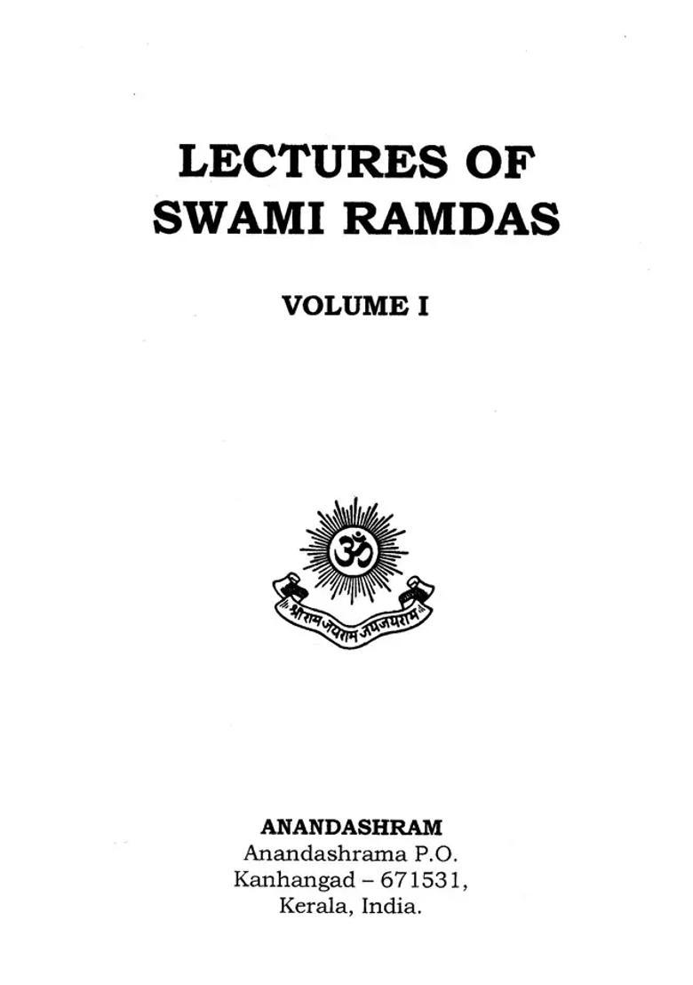 Lectures Of Swami Ramdas Volume-1 - Indya