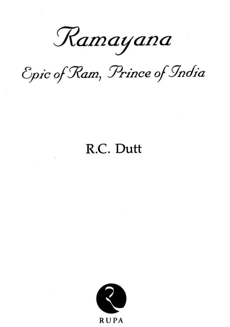 Ramayana Epic Of Ram Prince Of India - Indya