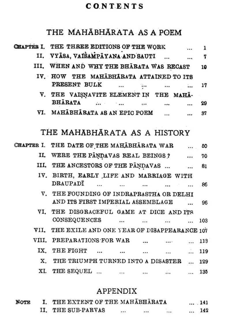 The Mahabharata A Criticism An Old And Rare Book - Indya