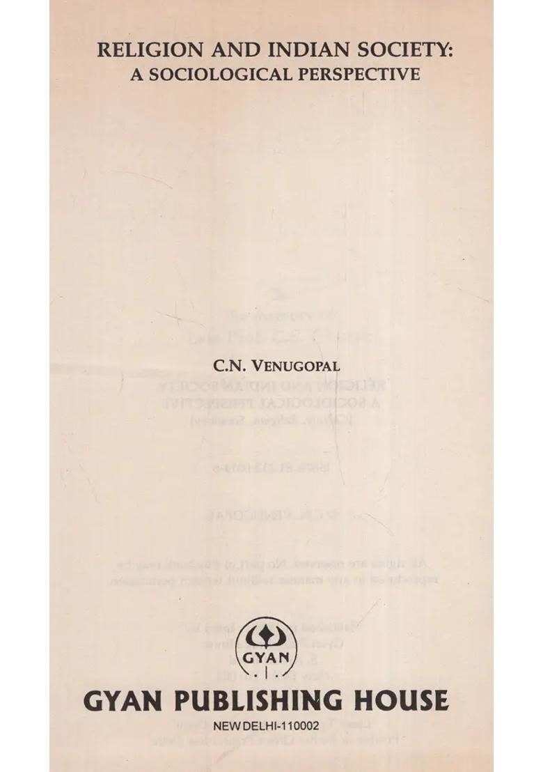 Religion And Indian Society A Sociological Perspective An Old And Rare Book - Indya