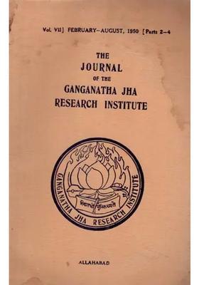 The Journal Of The Ganganatha Jha Research Institute February - August 1950 Parts 2-4 An Old And Rare Book