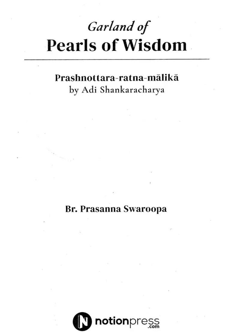 Garland Of Pearls Of Wisdom Prashnottara-Ratna-Malika - Indya