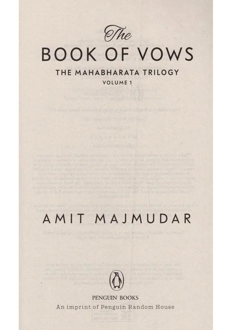 The Book Of Vows The Mahabharata Trilogy Volume-1 - Indya