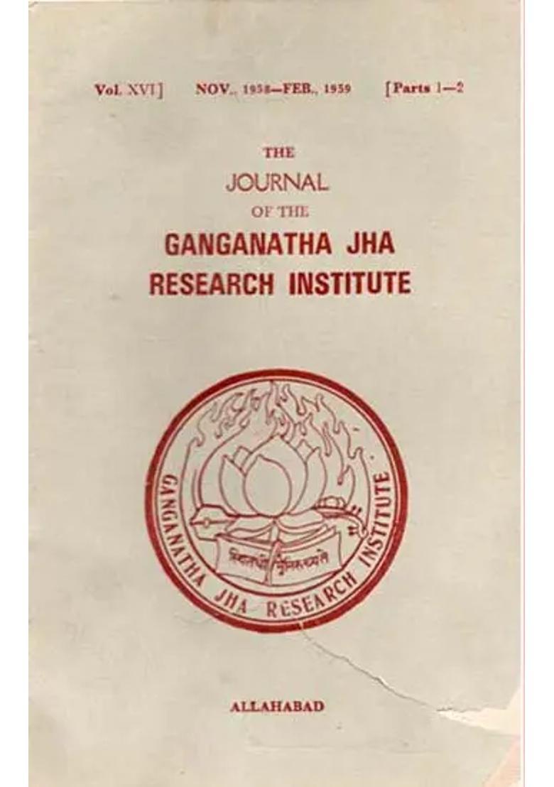 The Journal Of The Ganganatha Jha Research Institute Nov. 1958-Feb. 1959 Parts 1-2 An Old And Rare Book - Indya