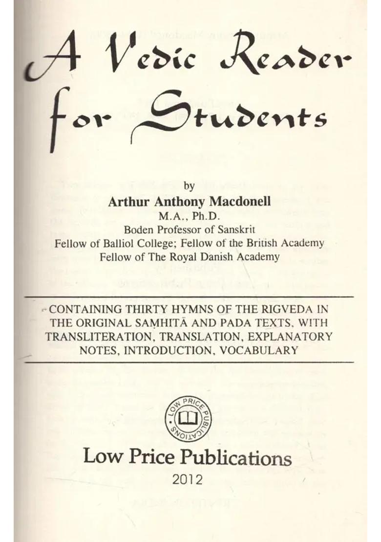 A Vedic Readers For Students - Indya