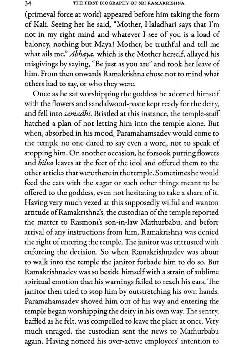 The Life Story Of Sri Ramakrishna The First Biography Of Sri Ramakrishna - Indya