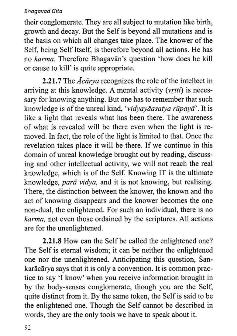 Bhagavad Gita Chapter - 2 Shankara
