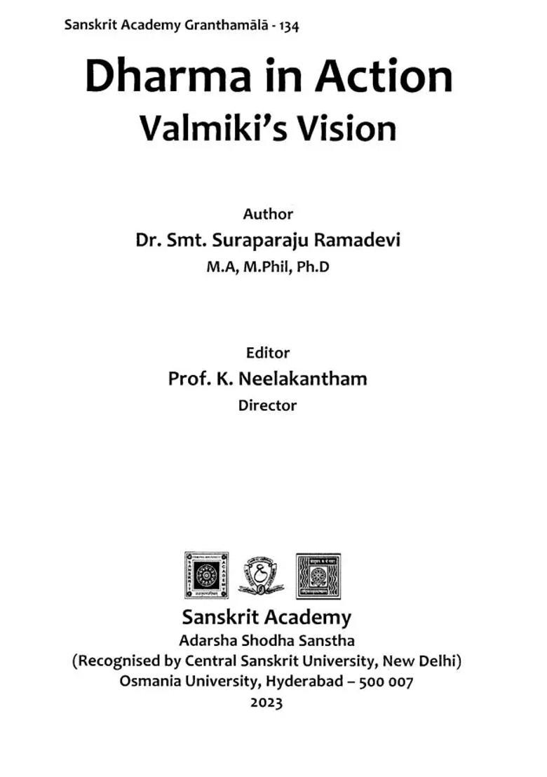Dharma In Action Valmiki