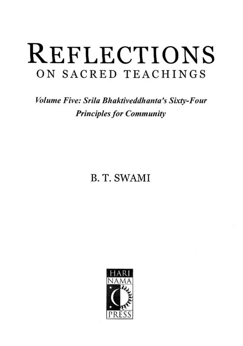 Reflections On Sacred Teachings Bhaktisiddhanta