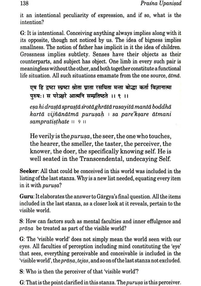 Prasna Upanisad Sanskrit Text Transliteration Translation And Detailed Commentary - Indya