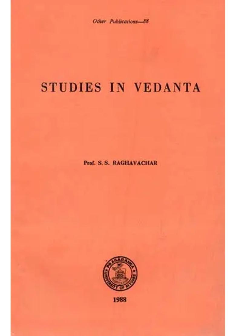 Studies In Vedanta An Old And Rare Book - Indya