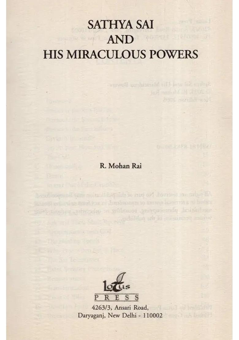 Sathya Sai And His Miraculous Powers - Indya