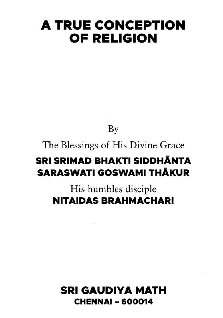 A True Conception Of Religion - Indya