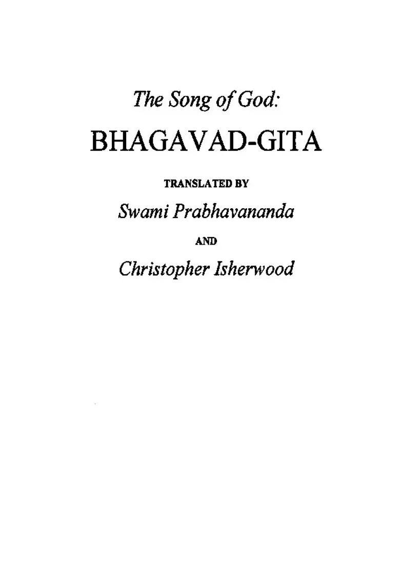 The Song Of God Bhagavad-Gita - Indya