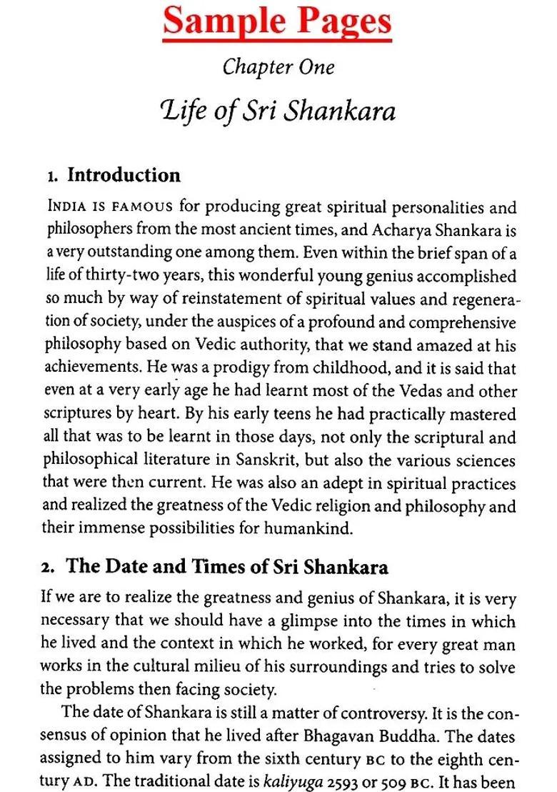 An Interpretation Of The Life And Philosophy Of Sri Sankaracarya Elucidatory And Reconciliatory - Indya