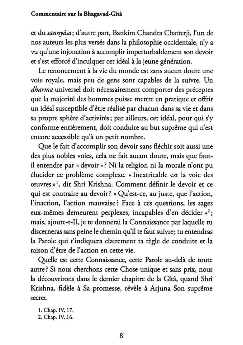 Commentaire Bhagavad-G T Et Autres Crits 1909-1918 Bhagavad-Gita On The Commentary And Other Writings 1909-1918 - Indya
